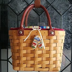 🍎RARE🍎 Longaberger Medium Boardwalk Basket Tote